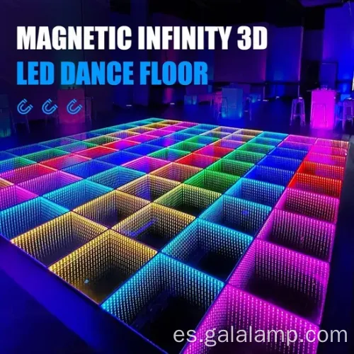 RGB Infinity Mirror Piel de baile con vidrio de efecto